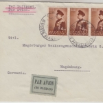 Bulgarien - 3x4 L. Thronbesteigung Luftpostbrief Sofia - Magdeburg 1938