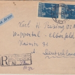 Bulgarien - 2x20 L. Wassov Luftpost Einschreibebrief Plovdiv - Wuppertal 1948