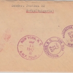 Bulgarien - Mustermesse Plovdiv 1947 Satz u.a. Luftpost Einschreiben-FDC n. USA