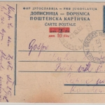 Jugoslawien - 10 a 2 Din. Tito Ganzsache Überdruck Aufbrauch Slovenj Gradec 1952