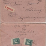 Jugoslawien - 2x4 Din König Peter Einschreiben Eilbrief n. ÖSTERREICH Celja 1922