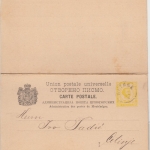 Montenegro - 2/2 Nkr. Ganzsache Doppelkarte Ortskarte Cetinje 1893