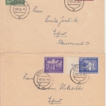 DDR - Nat. Aufbauprogramm Satz a. 2 Briefen Erfurt 1952