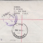 Papua Neuguinea - Lorengau 1993 Einschreibebrief 90 + 60 t Säugetiere
