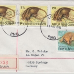 Papua Neuguinea - Losuia 1993 Einschreibebrief 3x21 + 90 t Säugetiere