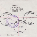 Papua Neuguinea - Losuia 1993 Einschreibebrief 3x21 + 90 t Säugetiere