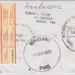 Papua Neuguinea - Waigani 1999 Einschreibebrief 2x65+25 t Kajak WM