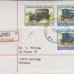 Papua Neuguinea - Unitech 1994 Einschreibebrief 2x45+60 t Oldtimer Automobil