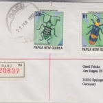 Papua Neuguinea - Daru 1997 Einschreibebrief K1+50 t Käfer Insekten