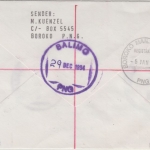 Papua Neuguinea - Balimo 1995 Einschreibebrief 2x45+60 t 20 Y Air Niugini