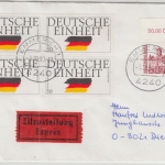 BRD/VGO - Emmerich 3.10.90 Mischfrankatur Eilbrief n. Dresden Deutsche Einheit