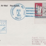 USA - 45 C French Revolution Bogenecke Formnummer LH-Erstflug Charlotte FFM 1990