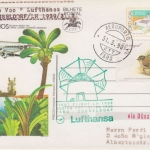 Portugal - 25 E. Ganzsache 40 J. TAP Lufthansa Erstflug Faro Düsseldorf 1990