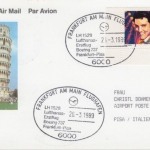 BRD - 60 Pfg. Elvis Presley Bogenecke Lufthansa Frankfurt a.M. - Pisa 1989