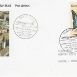 Kenya - 3 Sh. Schmetterling Lufthansa Erstflug Nairobi Harare 1989