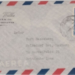 Bolivien - 13,60 B. katholische Erziehung Luftpostbrief Tupiza - Volksdorf 1950