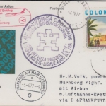 Kolumbien - LH 1st-Flug Bogota Frankfurt Zuleitung 1st-Flug FFM Nürnberg 1977