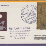 Bolivien - 5.000 a. 5 B. Sonnentor Lufthansa Erstflug La Paz - Frankfurt 1975