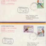 Kolumbien - Lufthansa Erstflug Bogota - Casablanca 1975 2 Briefe Motiv UPU