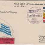 Uruguay - Lufthansa Erstflug Montevideo Rabat 1975 Luftpost Eilbrief