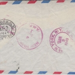 Venezuela - 50+5 C Stempelmarken Luftpost Einschreibebrief Caracas New York 1949