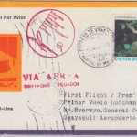 Venezuela - 75 C. Korallen Lufthansa Erstflug Caracas Lima Etappe Guayaquil 1976