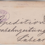 DR - Hamburg 15. Juni 75 Hufeisen Stempel 3 PfgE. Drucksache n. Lübeck