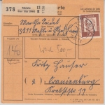 BRD - 3x30 Pfg. Bed Deutsche 1x OBERRAND u.a. Paketkarte Mehle ü. Elze 1962