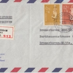 Niederlande - Trachten Teilsatz 1958 Luftpost Einschreibebrief Amsterdam n.
