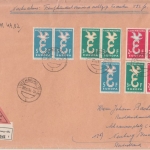 Luxemburg - Europa 1958 3x Satz a. Nachnahme-Einschreibrief Luxembourg-Ville