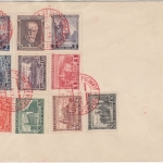 Tschechoslowakei - 10 Jahre Republik Satz Blankokuvert roter SST Prag 1938