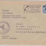 Schweiz - Zürich 1946 Zensurbrief n. Oberndorf US-Zensur Motiv Telefon