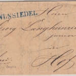 Bayern - Wunsiedel blauer L1 1832 Frankobrief n. Hof - mit Inhalt