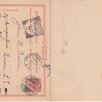 DR - 10/10 Pfg. K/A Ganzsache Doppelkarte n. ENGLAND Essen - London 1897
