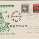 DDR - Interflug Erstflug Berlin - Warschau illustr. Luftpostbrief 1963