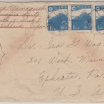 Japan - 4x1 En. Fujiama Zensurbrief n. USA Saporro - Ephrata ca. 1946/47