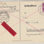 DR - 40 Pfg. Hindenburg Eilbotenkarte Feldpost Bad Reichenhall - Rottenburg 1940