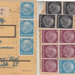 DR - 6x20 Pfg. Hindenburg u.a. Paketkarte Krasnosielc ü. Ostrolenka 1941
