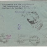 DR - 25 Pfg. AH Brief n. SPANIEN Stuttgart - Madrid 1942 dt.-span. Doppelzensur