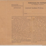DR - 1 RM + 80 Pfg. AH Paketkarte Vieselbach - Röthenbach 12.2.45