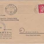 DR - 12 Pfg. AH Brief Überroller Leipzig 14.3.45 n. Steinau Kr. Schlüchtern