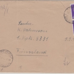 DR - 2x6 Pfg. AH Brief n. FINNLAND an einen finnischen Leutnant Freiburg 1943