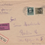 Bayern 40+60 Pfg Ludwig/Volksstaat Eilboten Einschreibebrief Berchtesgaden 1919