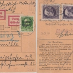 Bayern - 3x2 M. Ludwig u.a Eilboten Einschreibepaketkarte Ichenhausen 1919