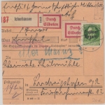 Bayern - 3x2 M. Ludwig u.a Eilboten Einschreibepaketkarte Ichenhausen 1919