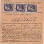 Bayern - 3x2 M. Ludwig u.a Eilboten Einschreibepaketkarte Ichenhausen 1919