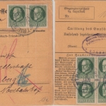 Bayern - 10x7 1/2 Pfg. Ludwig Paketkarte Triesdorf - Nürnberg 1920