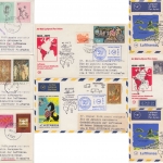 Lufthansa - 40 J. Luftpost Deutschland Südamerika Sonderflug 8 Zuleitungen 1974