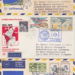 Lufthansa - 40 J. Luftpost Deutschland Südamerika Sonderflug 8 Zuleitungen 1974