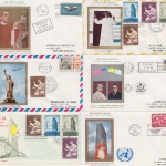 Vatikan/USA - Papst Paul VI. USA- und UNO-Besuch, 6 Schmuckbelege 1965